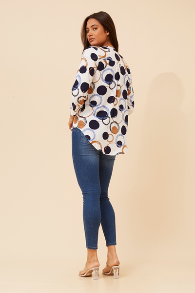 SPICY TILE PRINT BLOUSE