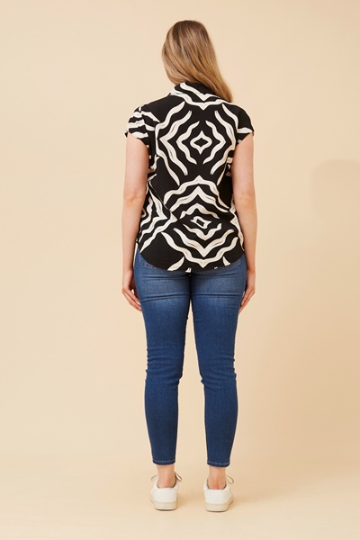 STARLETTE ABSTRACT PRINT SHIRT