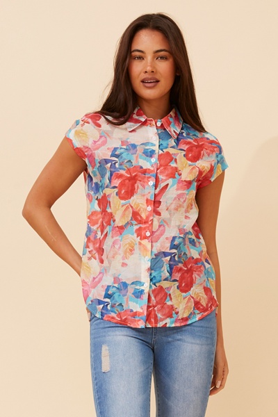 STARLETTE FLORAL PRINT SHIRT
