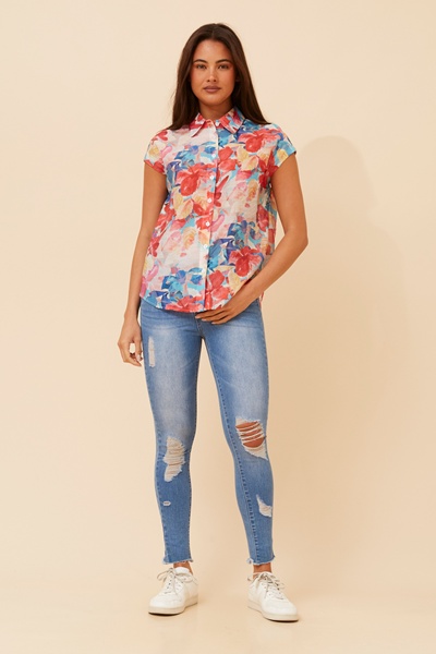 STARLETTE FLORAL PRINT SHIRT