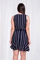 Stripe dress with side ruching