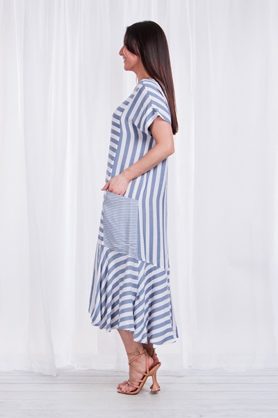 Stripe flip hem dress