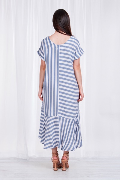 Stripe flip hem dress