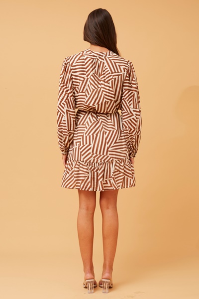 SUNDAY PATCHWORK STRIPED SHIRT DRESS