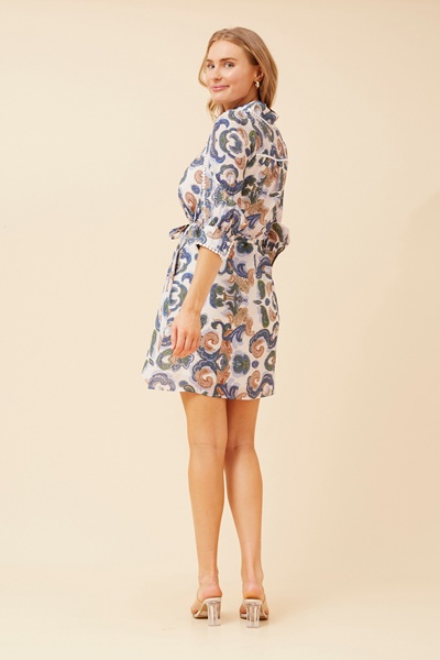 SUNLEE PAISLEY PRINT SHIRT DRESS