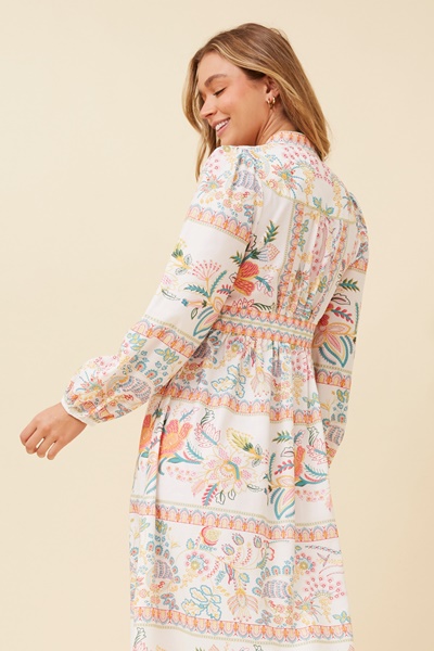 SUNLIT BORDER PRINT MAXI DRESS
