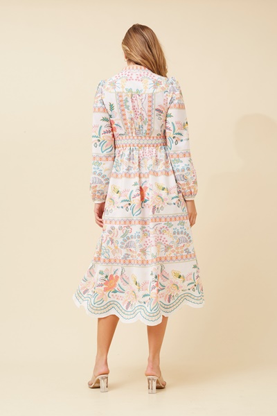 SUNLIT BORDER PRINT MAXI DRESS