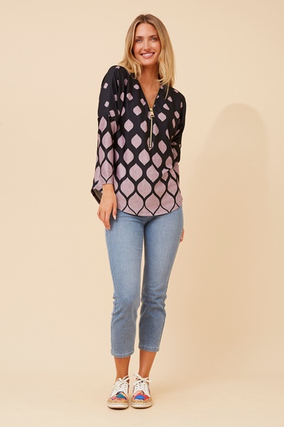 SUVI BORDER PRINT TOP