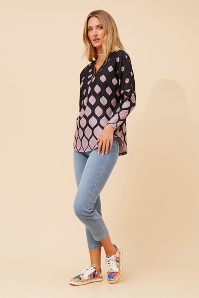 SUVI BORDER PRINT TOP