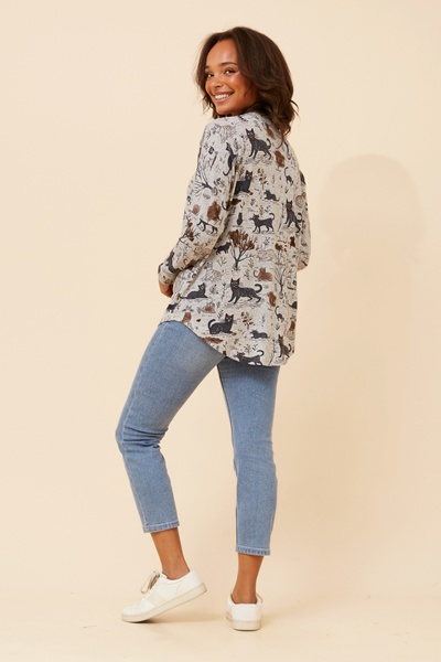 SUVI CAT PRINT TOP