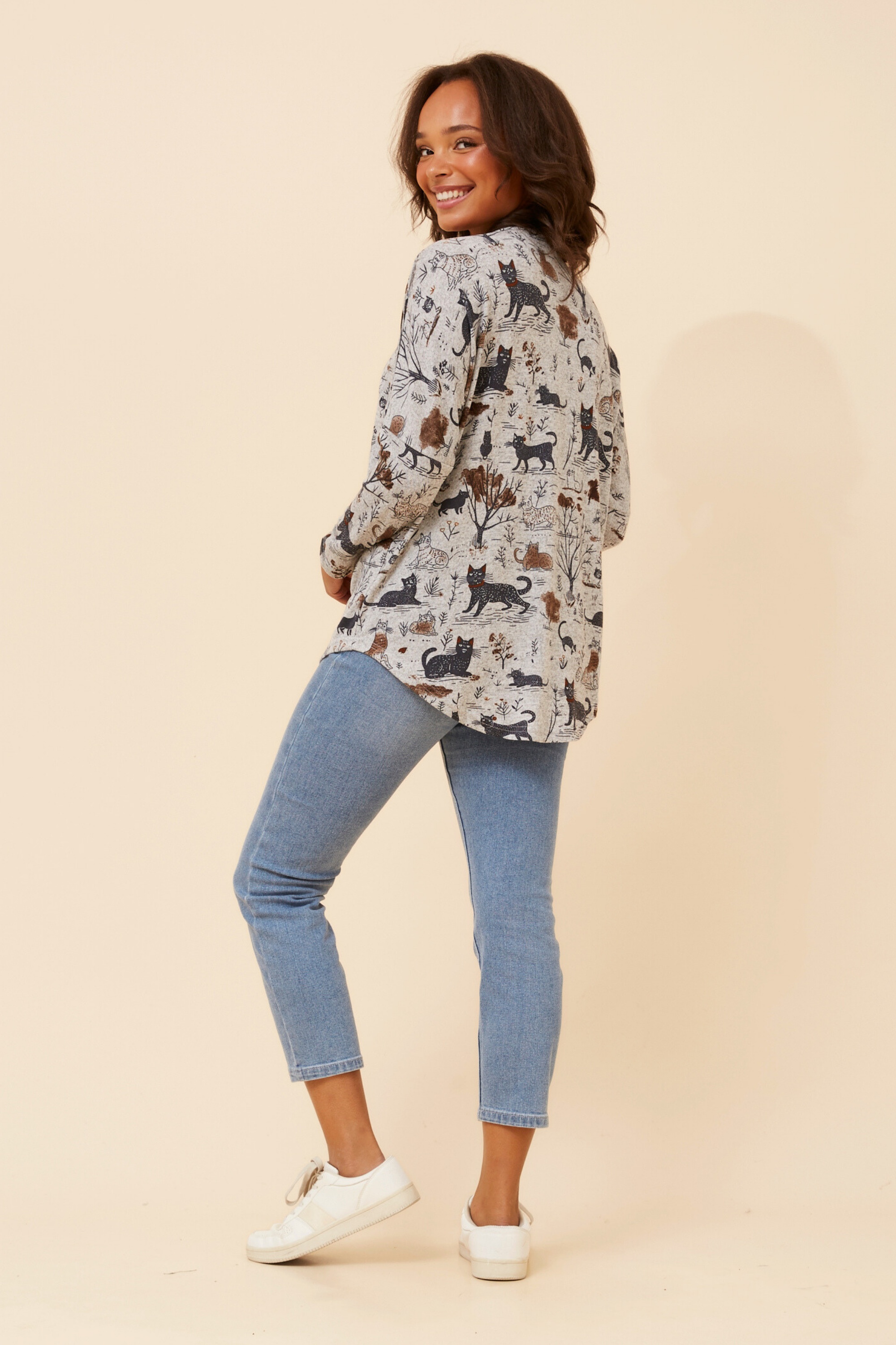 SUVI CAT PRINT TOP