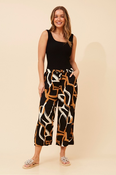 SUZE ABSTRACT PRINT CULOTTE PANTS