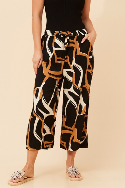 SUZE ABSTRACT PRINT CULOTTE PANTS