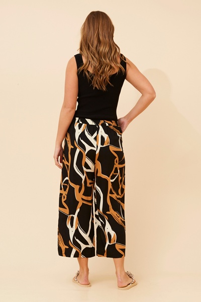 SUZE ABSTRACT PRINT CULOTTE PANTS