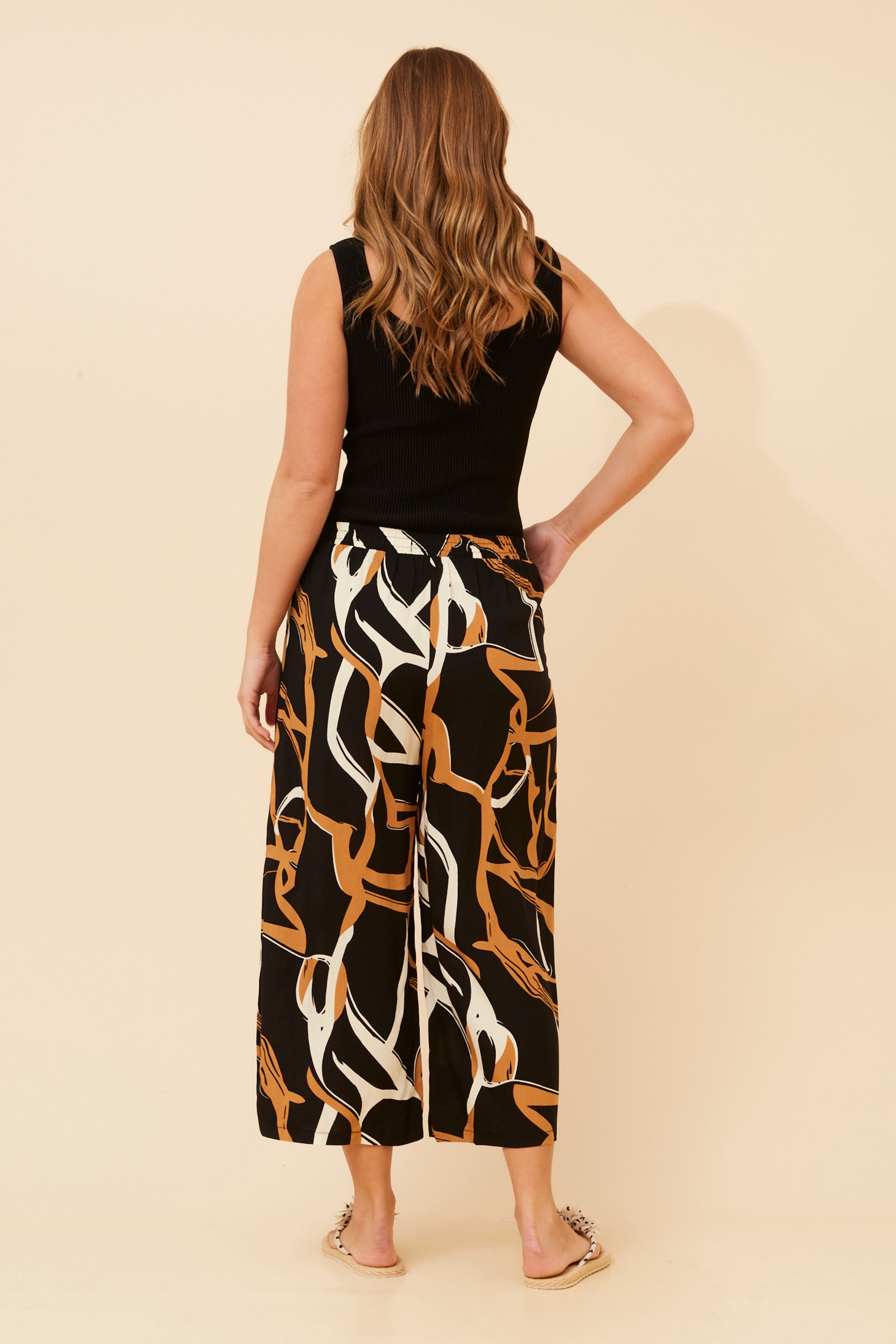 SUZE ABSTRACT PRINT CULOTTE PANTS