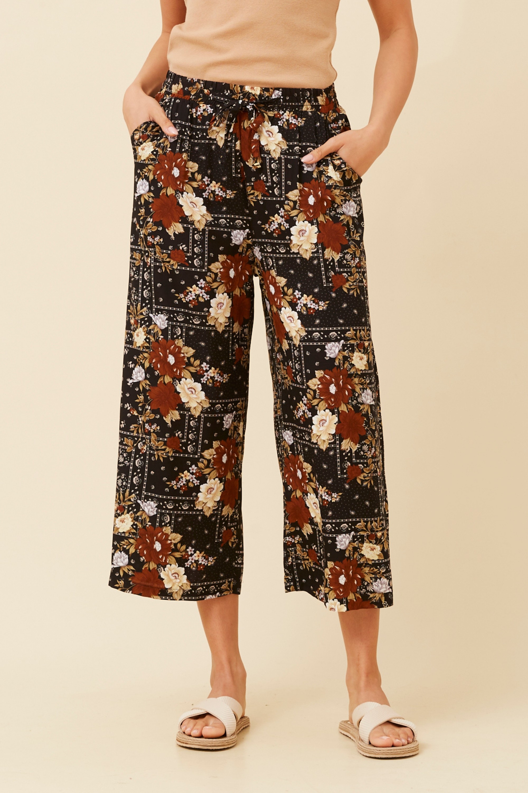 SUZE FLORAL  CULOTTE PANTS