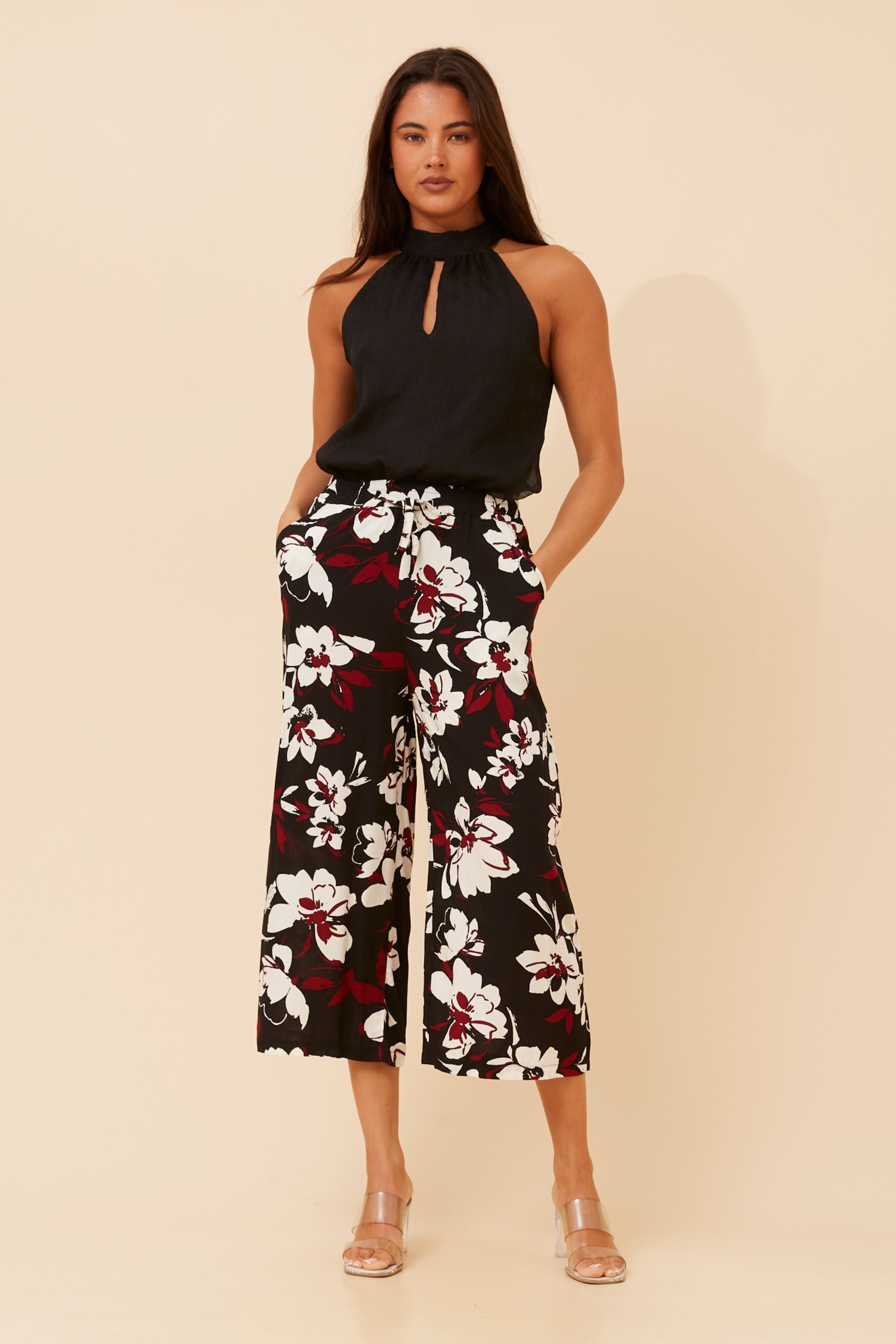 SUZE FLORAL CULOTTE PANTS