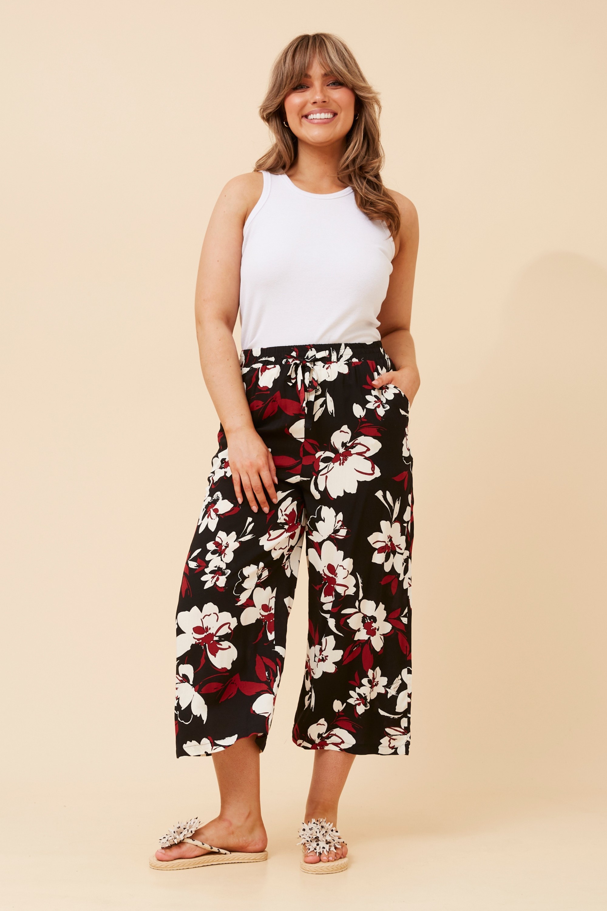 SUZE FLORAL CULOTTE PANTS