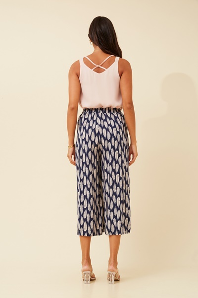 SUZE LEAF PRINT CULOTTE PANTS