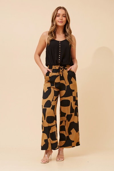 SUZZEL ABSTRACT PRINT PANTS