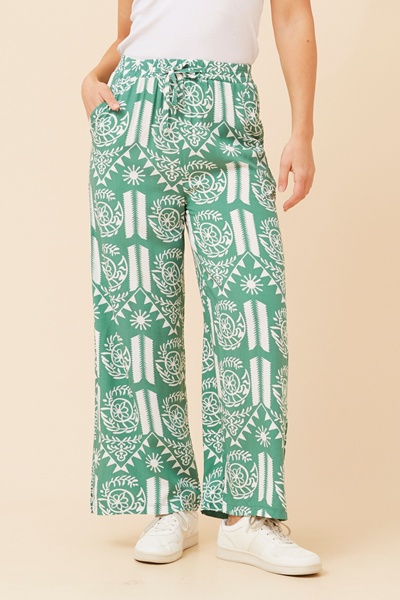 SUZZEL ABSTRACT PRINT PANTS