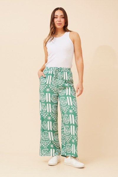 SUZZEL ABSTRACT PRINT PANTS