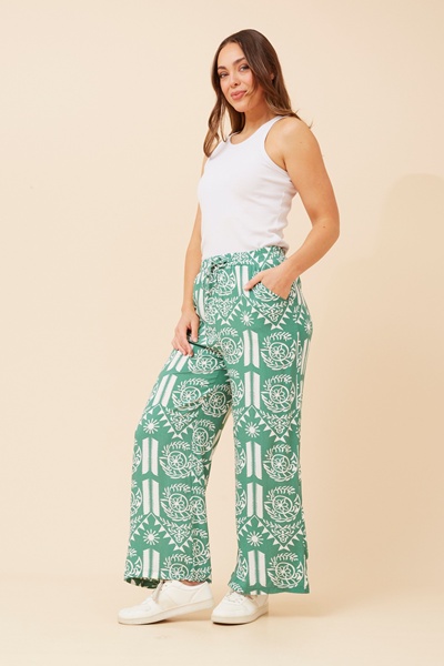 SUZZEL ABSTRACT PRINT PANTS