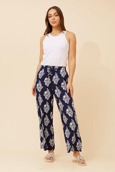 SUZZEL ABSTRACT PRINT PANTS
