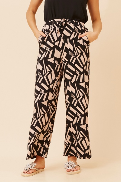 SUZZEL ABSTRACT PRINT PANTS