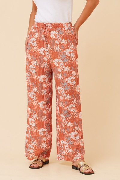SUZZEL PALM TREE PRINT PANTS