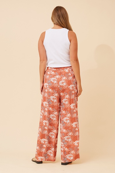 SUZZEL PALM TREE PRINT PANTS