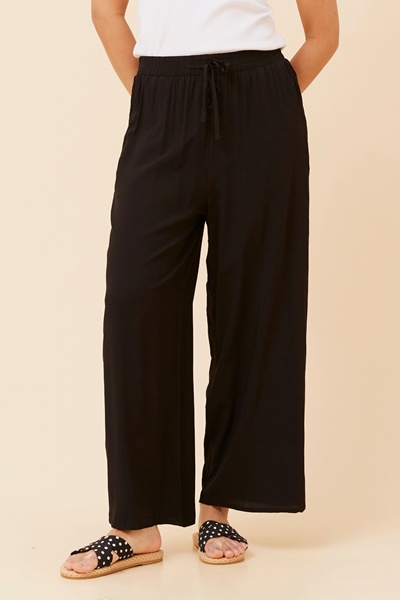 SUZZEL SOLID WIDE LEG PANTS