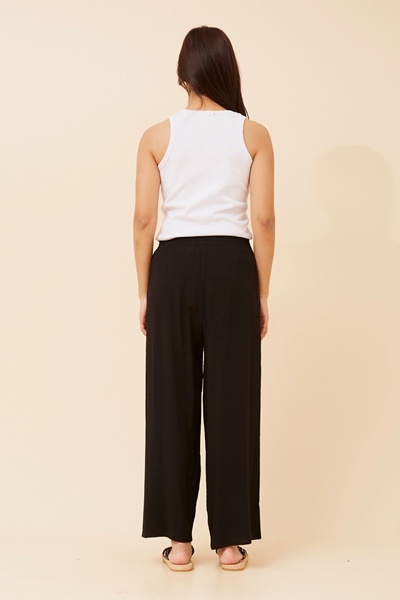 SUZZEL SOLID WIDE LEG PANTS