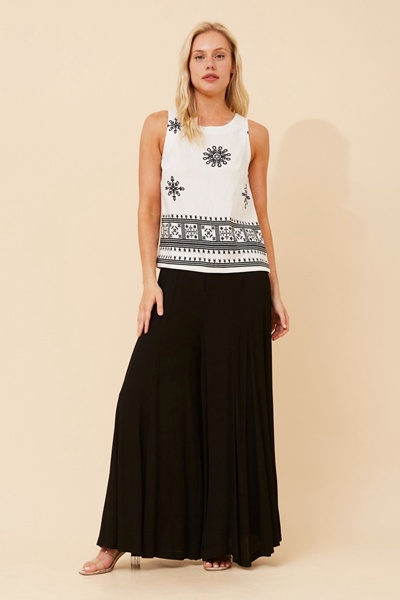 SWANSON BORDER PRINT CROP TOP