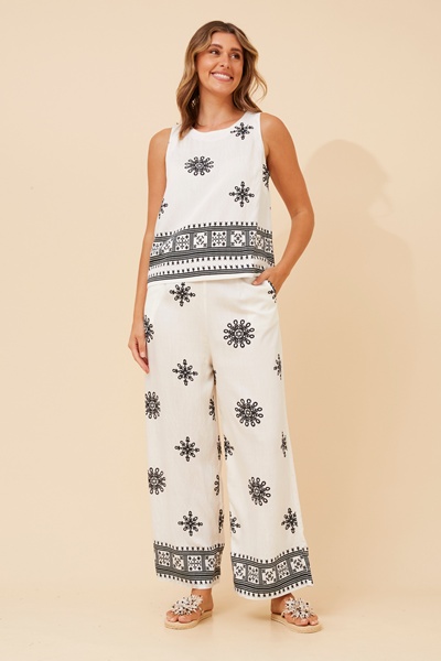 SWANSON BORDER PRINT CROP TOP