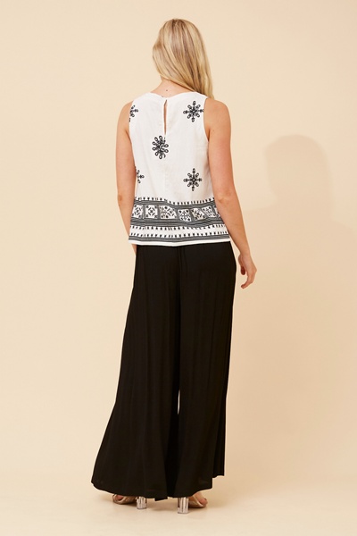 SWANSON BORDER PRINT CROP TOP