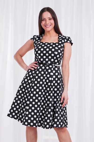 Sweetheart neck polka dot Dress
