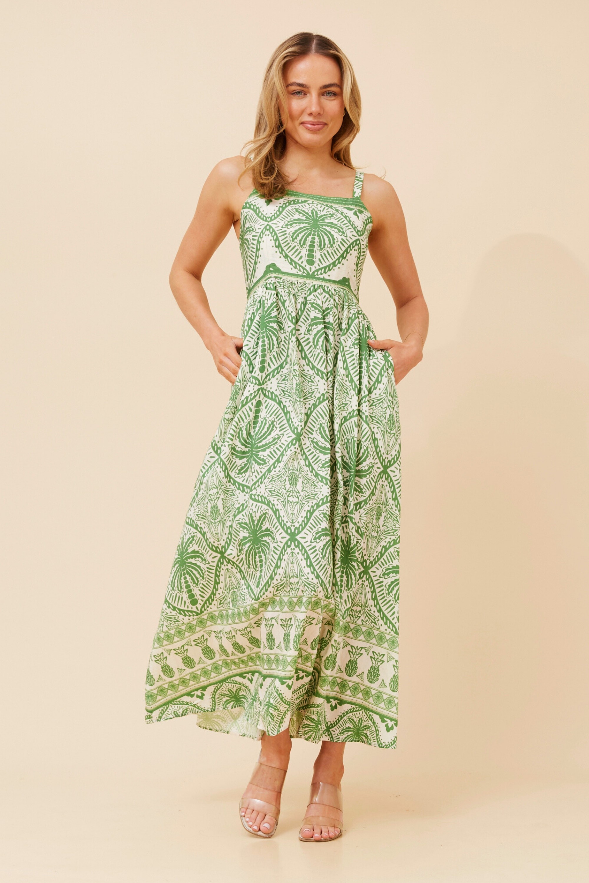 TAHA PALM TREE PRINT DRESS