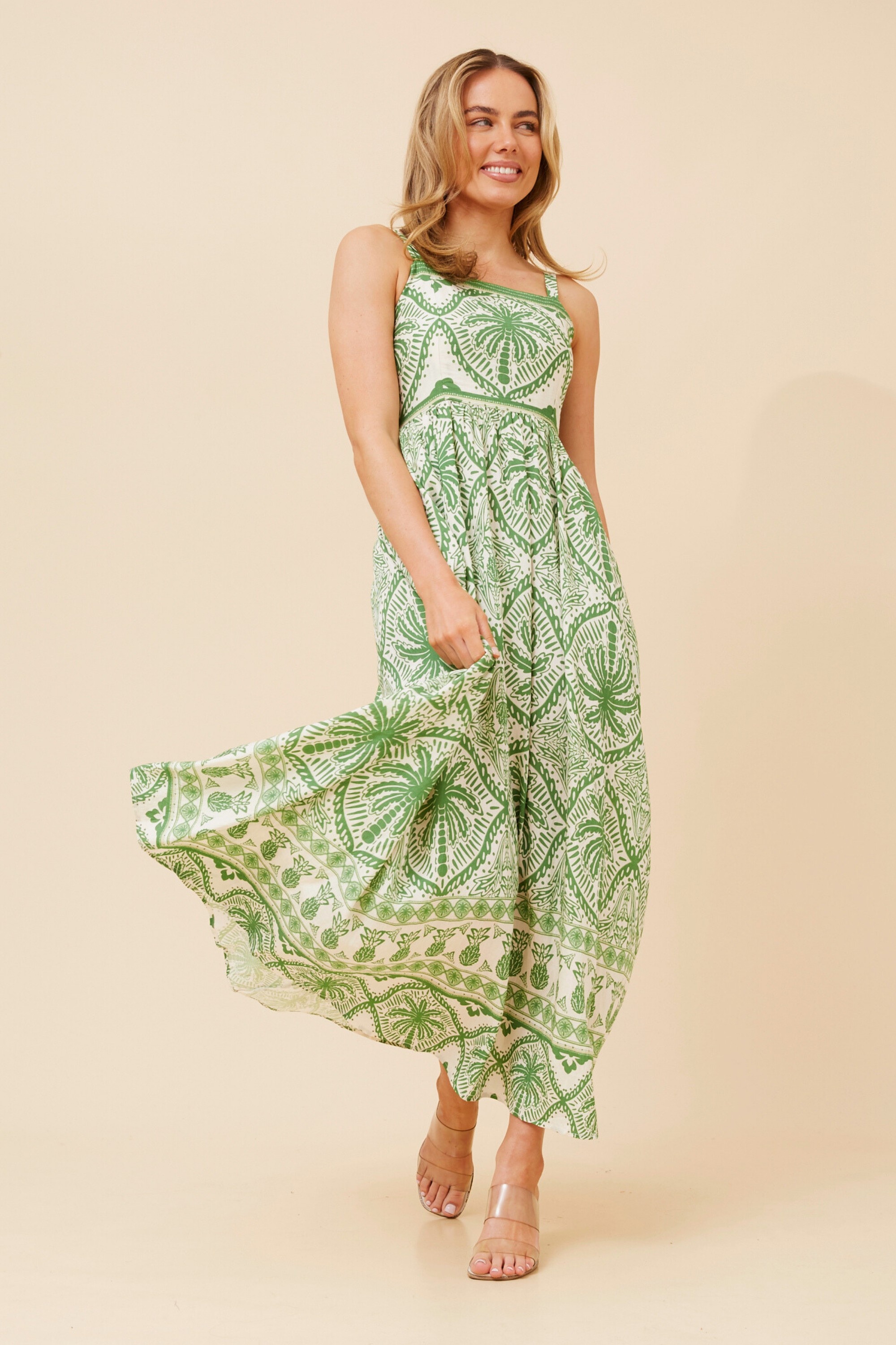 TAHA PALM TREE PRINT DRESS