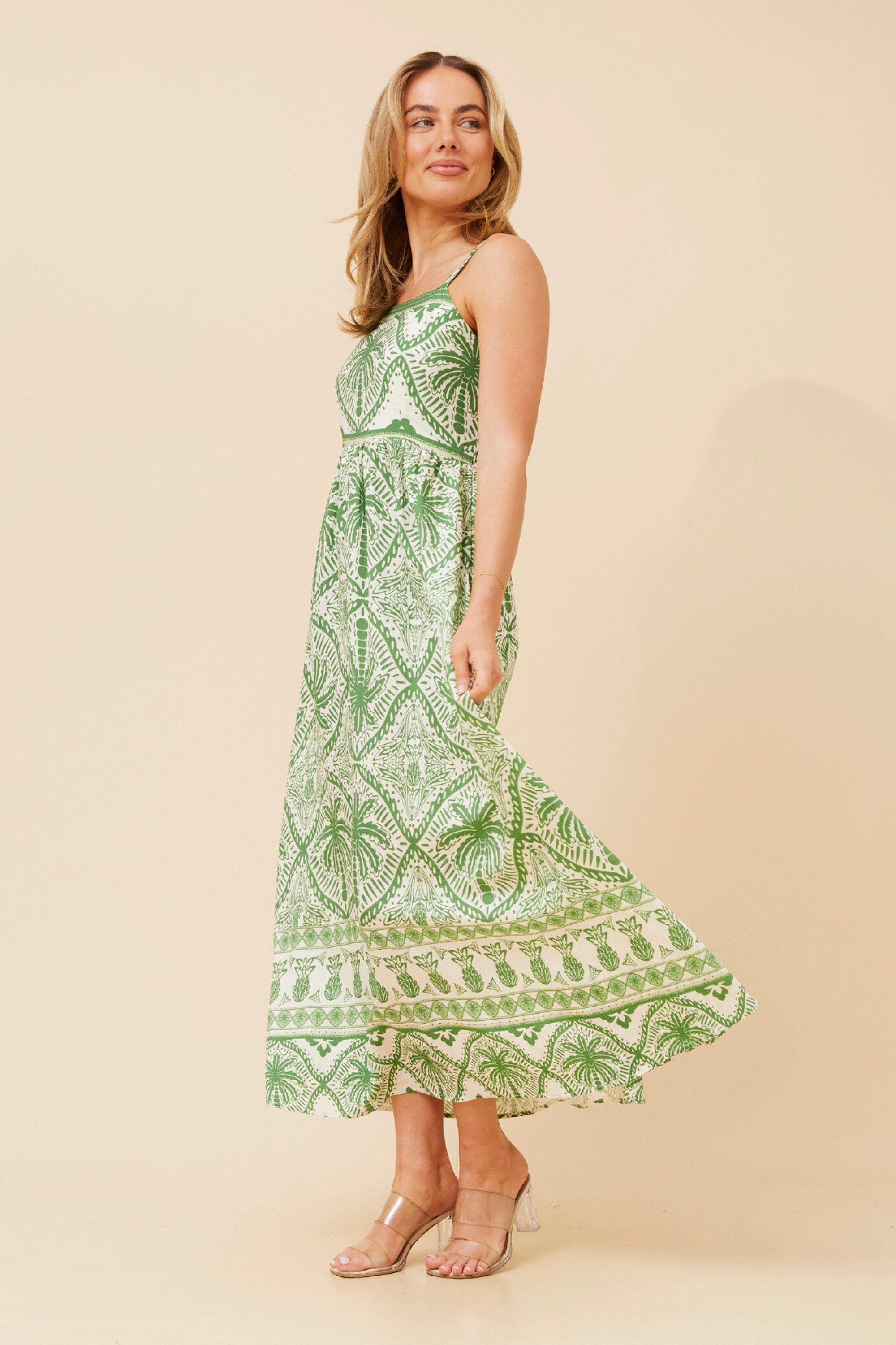 TAHA PALM TREE PRINT DRESS