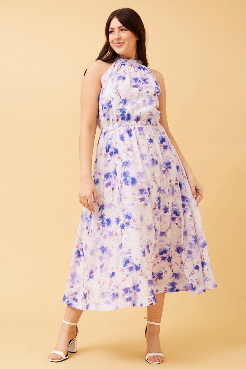 TALISIA HALTER NECK FLORAL DRESS