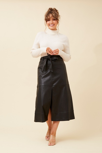 TALLULAH VEGAN LEATHER SKIRT