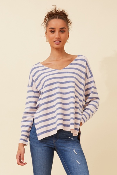 TALON STRIPE KNIT PULLOVER