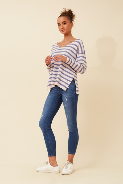 TALON STRIPE KNIT PULLOVER