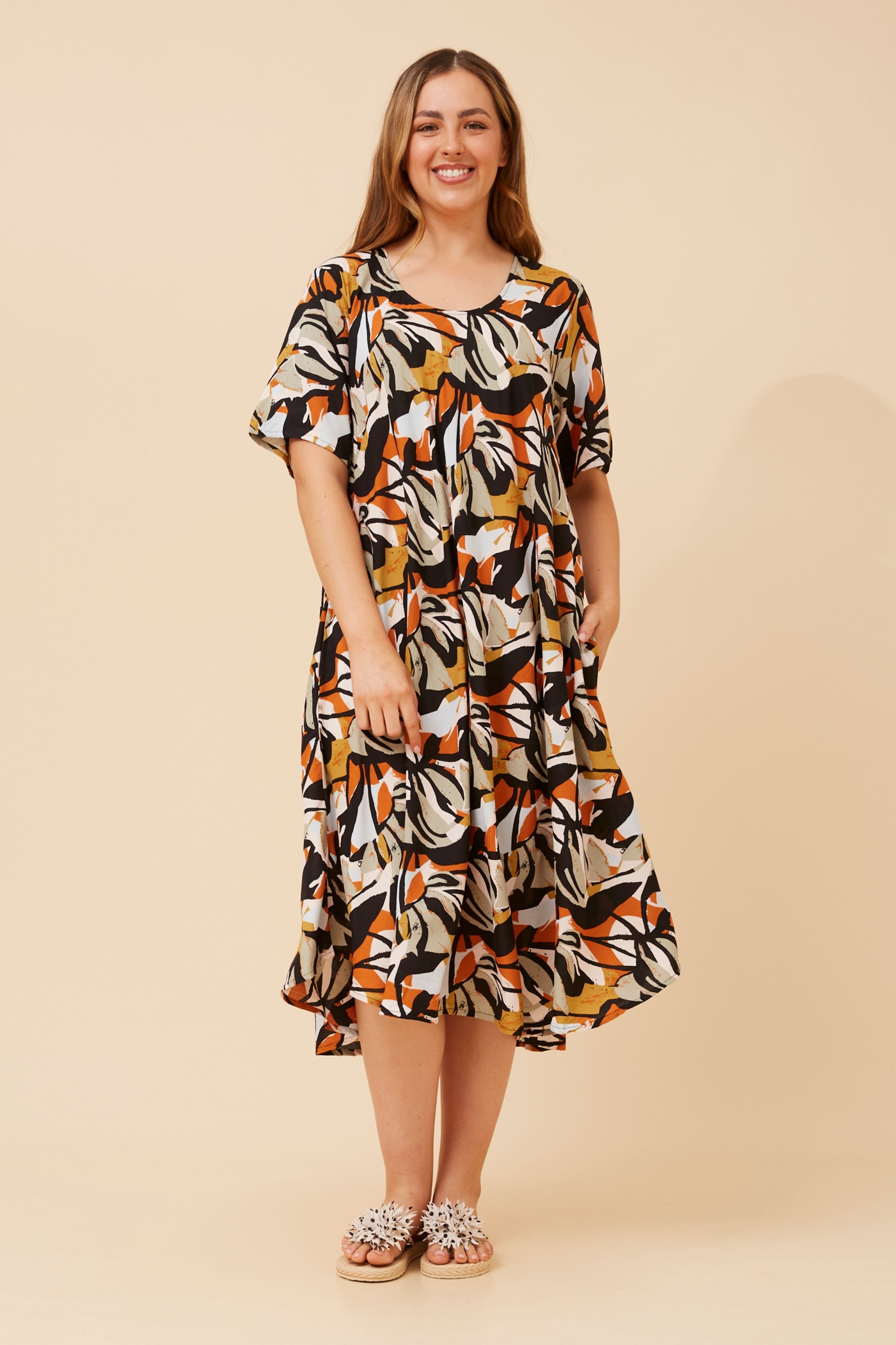TANIKA ABSTRACT PRINT DRESS