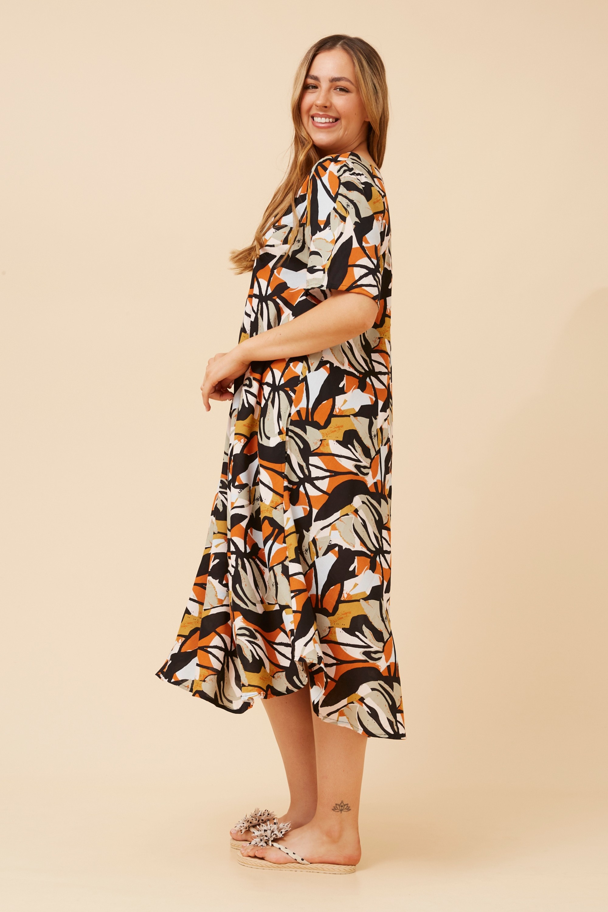 TANIKA ABSTRACT PRINT DRESS