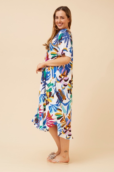 TANIKA LEAF PRINT DRESS