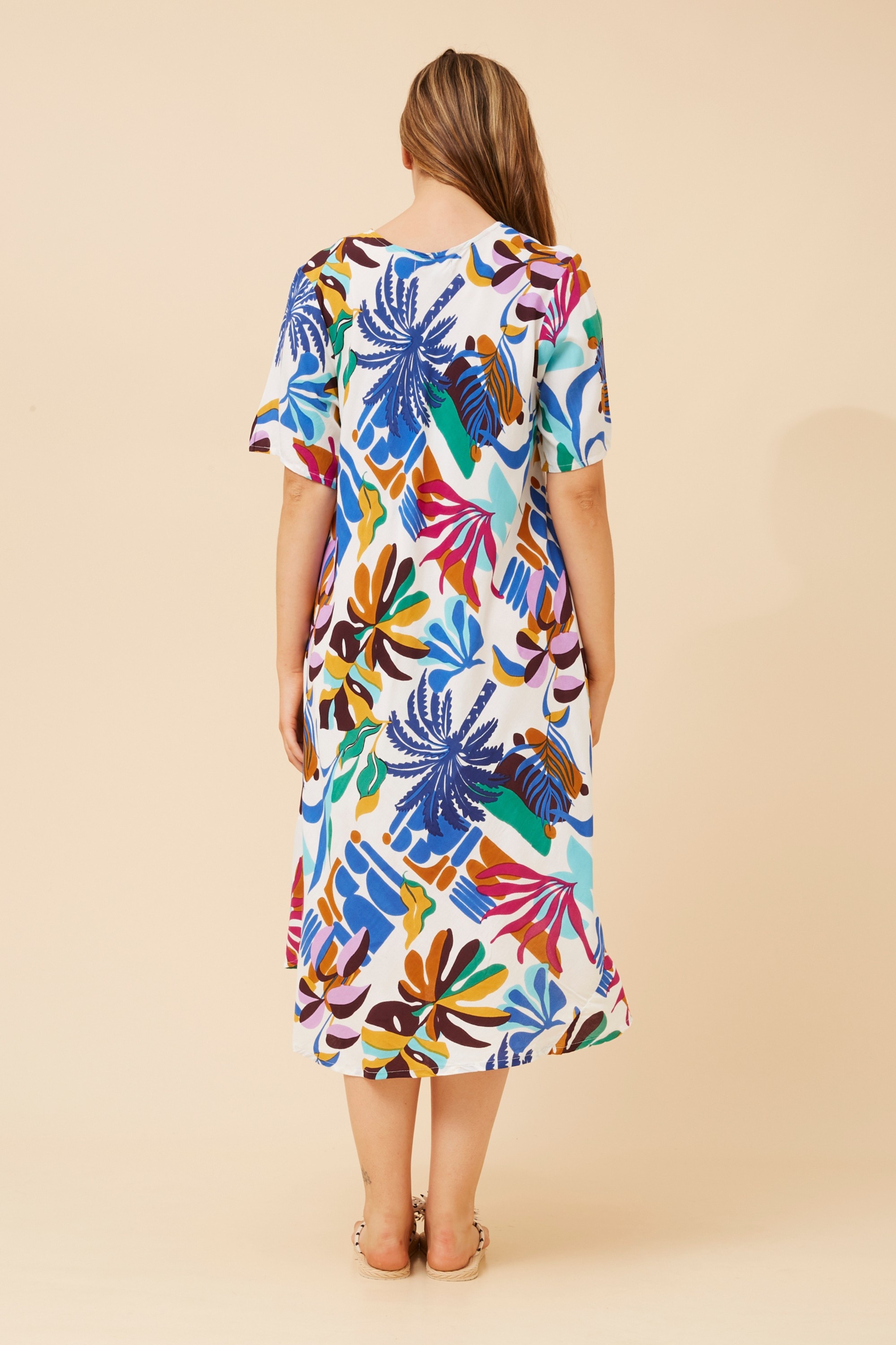 TANIKA LEAF PRINT DRESS
