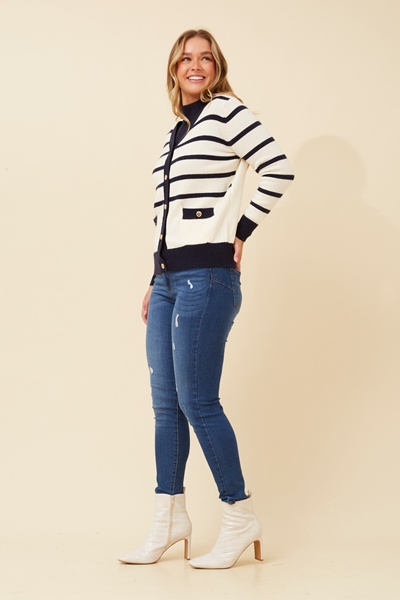 TANINA STRIPE KNIT CARDIGAN