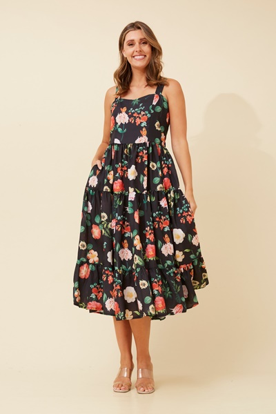 TANITH FLORAL MIDI DRES